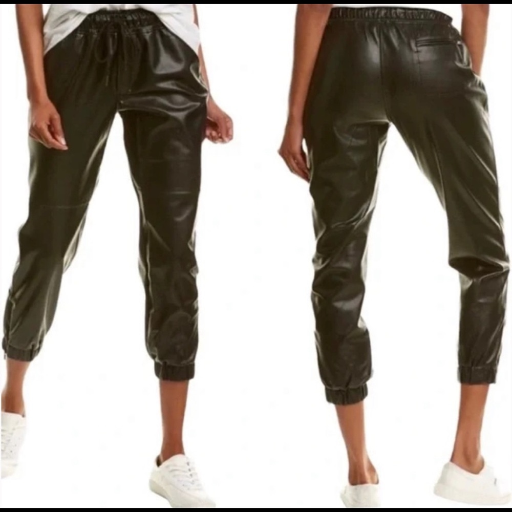 David Lerner Leather Joggers